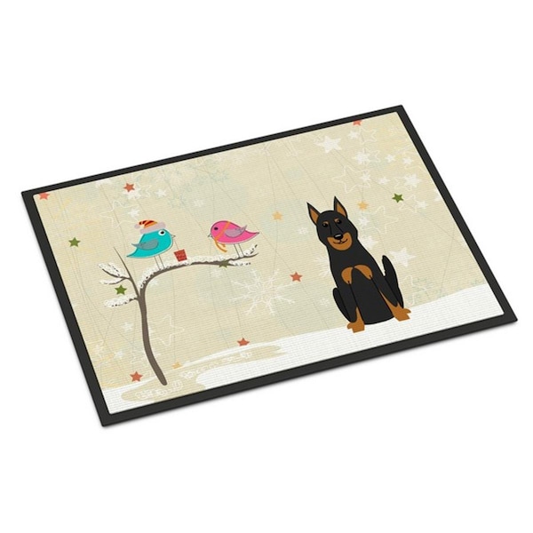 Carolines Treasures Christmas Presents Between Friends Beauce Shepherd Dog Indoor or Outdoor Mat, 18 x 0.25 x 27 in. BB2552MAT - main